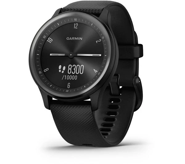Garmin vívomove Sport Hybrid Smartwatch – Black Silicone Strap – Good - Image 3