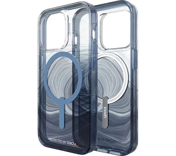 GEAR4 Milan Snap Blue Swirl iPhone 14 Pro Case - Clear & Blue - Image 8