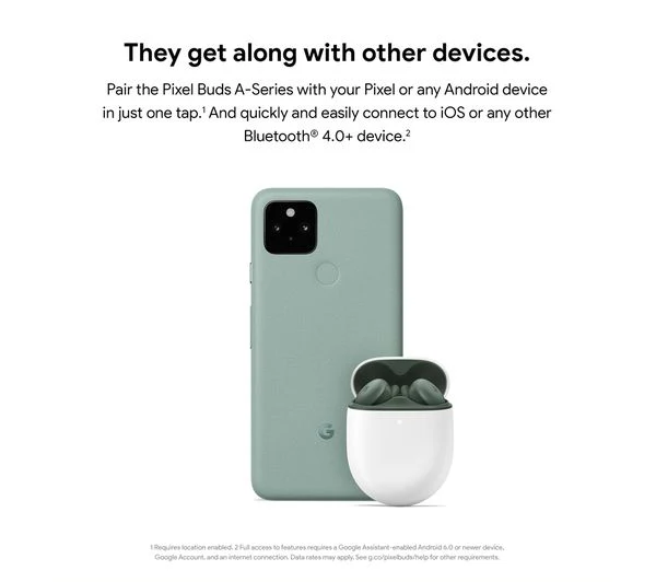 GOOGLE Pixel Buds A-Series Wireless Bluetooth Earphones - Clearly White - Good - Image 3
