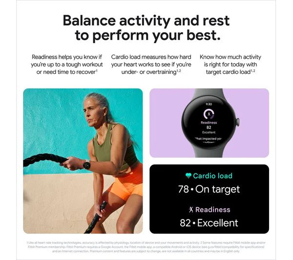 GOOGLE Pixel Watch 3 4G LTE - Black, Obsidian Band, 41mm - Very Good - Image 7