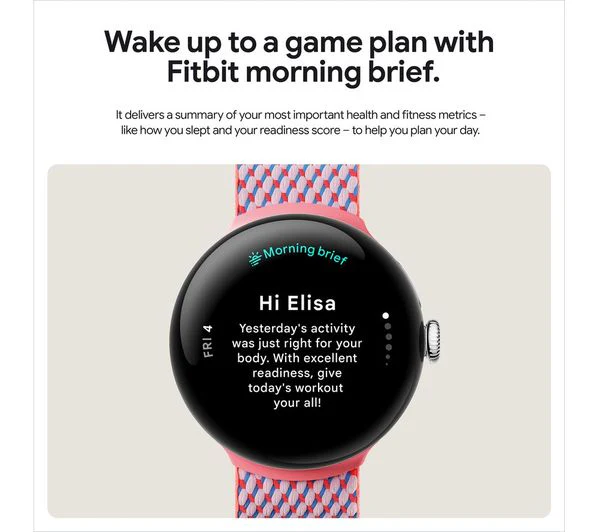 GOOGLE Pixel Watch 3 4G LTE - Silver, Porcelain Band, 45mm - Very Good - Image 10