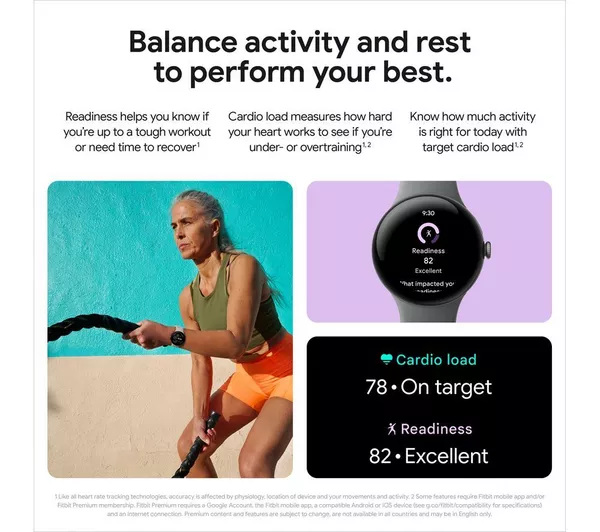 GOOGLE Pixel Watch 3 WiFi - Black, Obsidian Band, 41mm - Pristine - Image 9