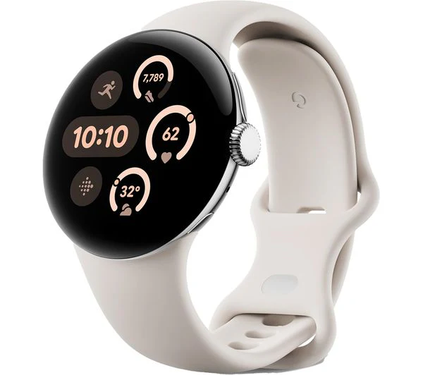 GOOGLE Pixel Watch 3 WiFi - Silver, Porcelain Band, 41mm - Pristine