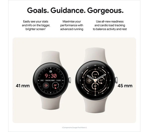 GOOGLE Pixel Watch 3 WiFi - Silver, Porcelain Band, 41mm - Pristine - Image 5