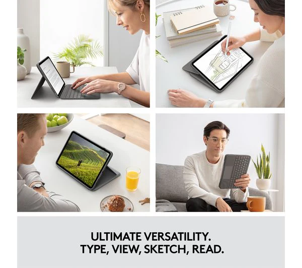 LOGITECH Folio Touch 11" iPad Air (M2 & M3) Keyboard Case - Grey - Pristine - Image 6
