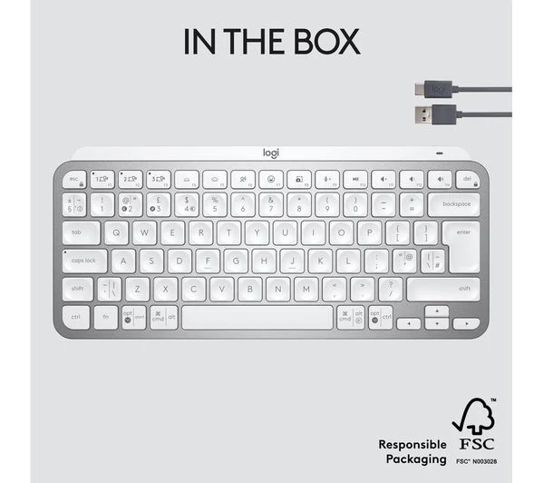 LOGITECH MX Keys Mini Wireless Keyboard - Pale Grey - Image 12