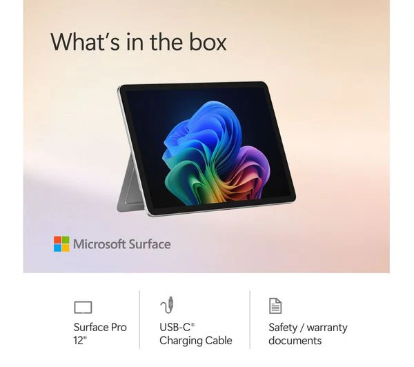 MICROSOFT 12" Surface Pro, Copilot+ PC - Snapdragon X Plus, 16GB RAM, 256GB SSD, Platinum - Pristine - Image 16