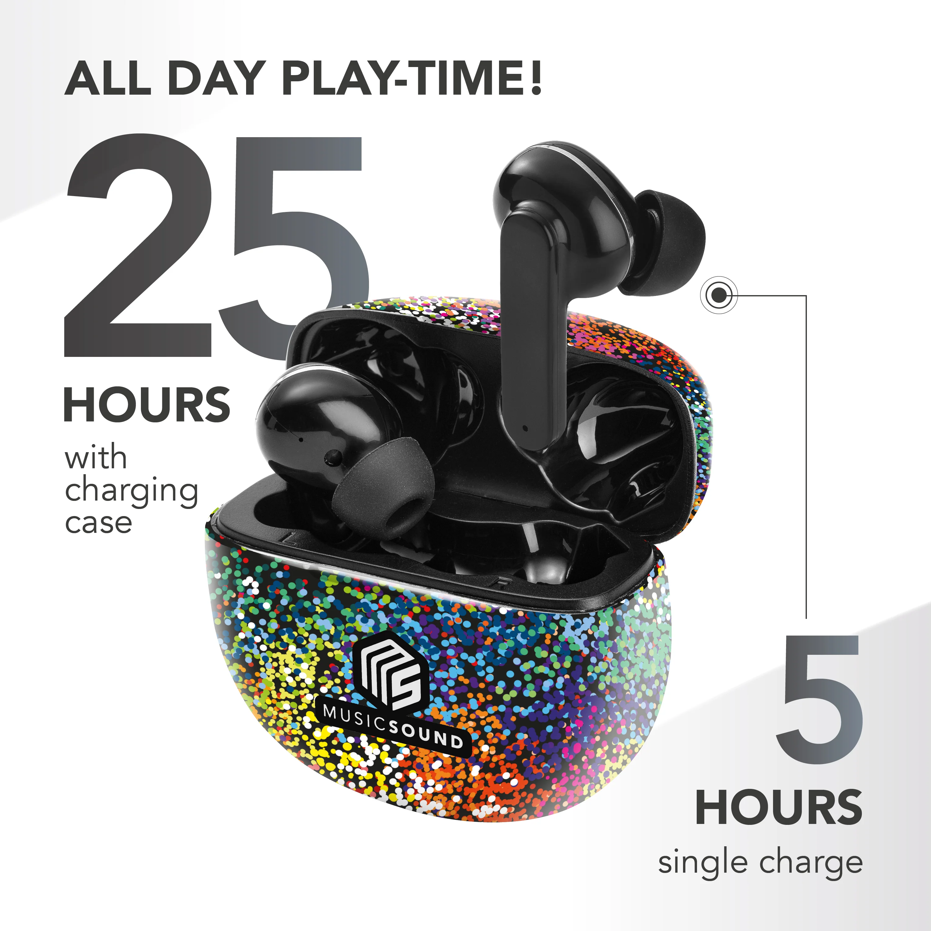 Music Sound Fancy TWS Bluetooth in-ear headset in various patterns and colours - Image 2