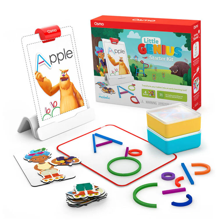 Osmo - Little Genius Starter Kit for iPad - 4 Educational Learning Games - Ages 3-5 - Phonics and Creativity - (Osmo - iPad Base Included)