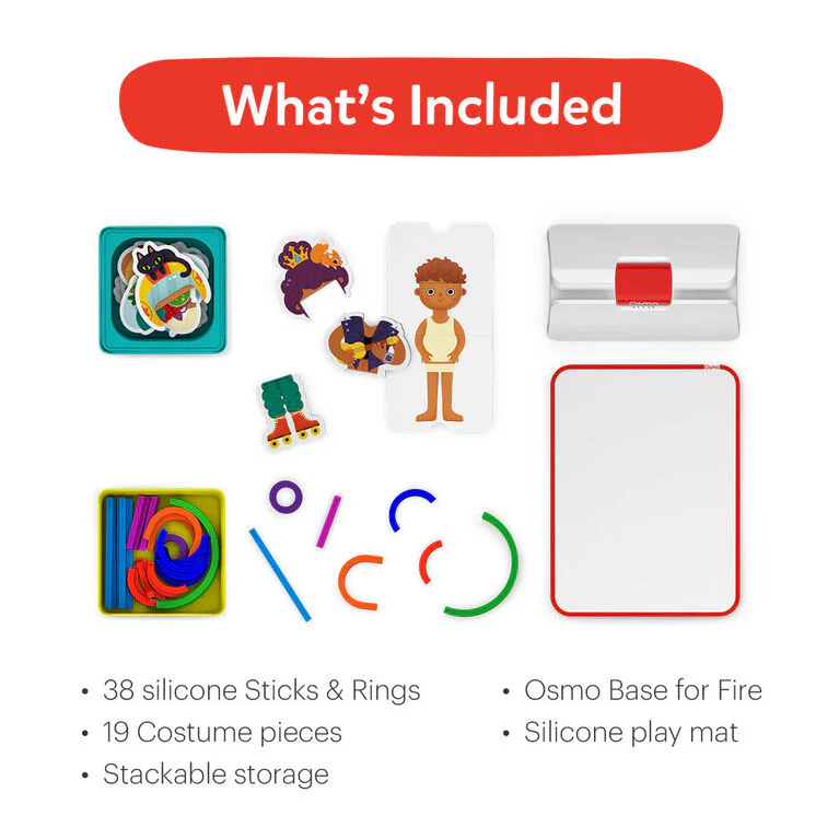 Osmo - Little Genius Starter Kit for iPad - 4 Educational Learning Games - Ages 3-5 - Phonics and Creativity - (Osmo - iPad Base Included) - Image 2