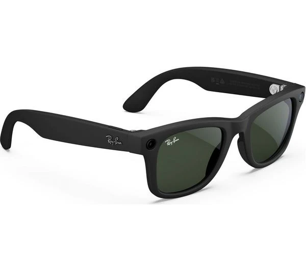 RAY-BAN Meta Wayfarer Glasses - Matte Black, Clear to G15 Green Transitions - Pristine - Image 4
