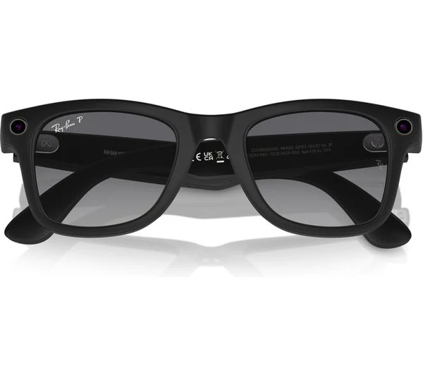 RAY-BAN Meta Wayfarer Glasses - Matte Black, Polarized Gradient Graphite - Good - Image 2