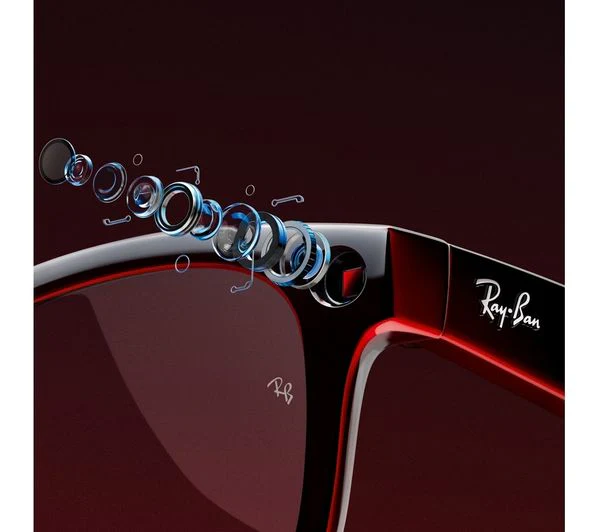 RAY-BAN Meta Wayfarer Glasses - Shiny Black, Clear - Good - Image 3