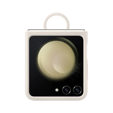Samsung Cream Silicone Case with Ring - For Samsung Galaxy Z Flip5 - Image 3