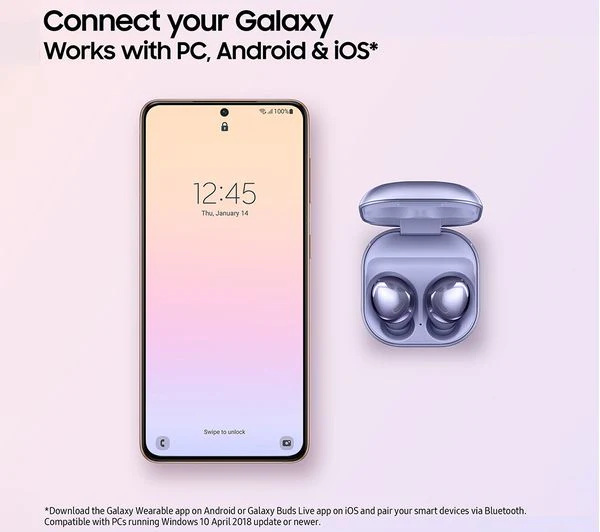 SAMSUNG Galaxy Buds Pro Wireless Bluetooth Noise-Cancelling Sports Earbuds - Phantom Black - Very Good - Image 8