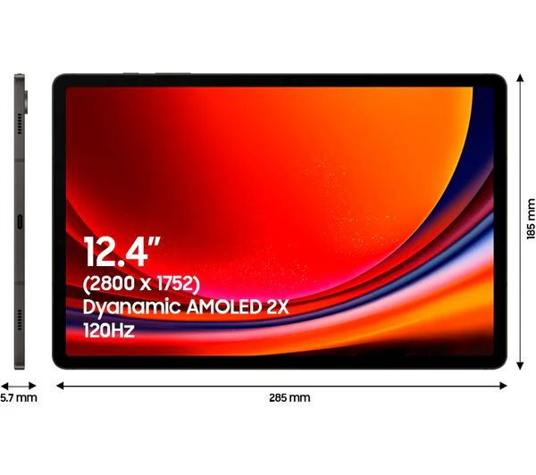 SAMSUNG Galaxy Tab S9+ 12.4" 5G Tablet - 256GB, Graphite - Very Good - Image 3