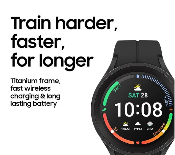 Samsung Galaxy Watch5 Pro – 45mm Black Titanium – GPS + Cellular – Pristine - Image 5