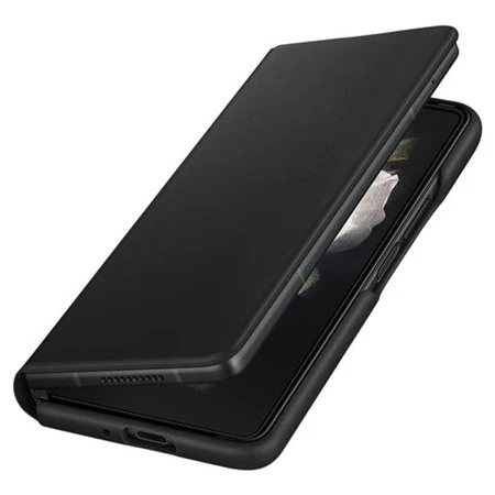 Samsung Galaxy Z Fold 3 Leather Flip Cover Case - Black - Image 6