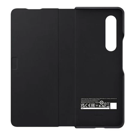 Samsung Galaxy Z Fold 3 Leather Flip Cover Case - Black - Image 7