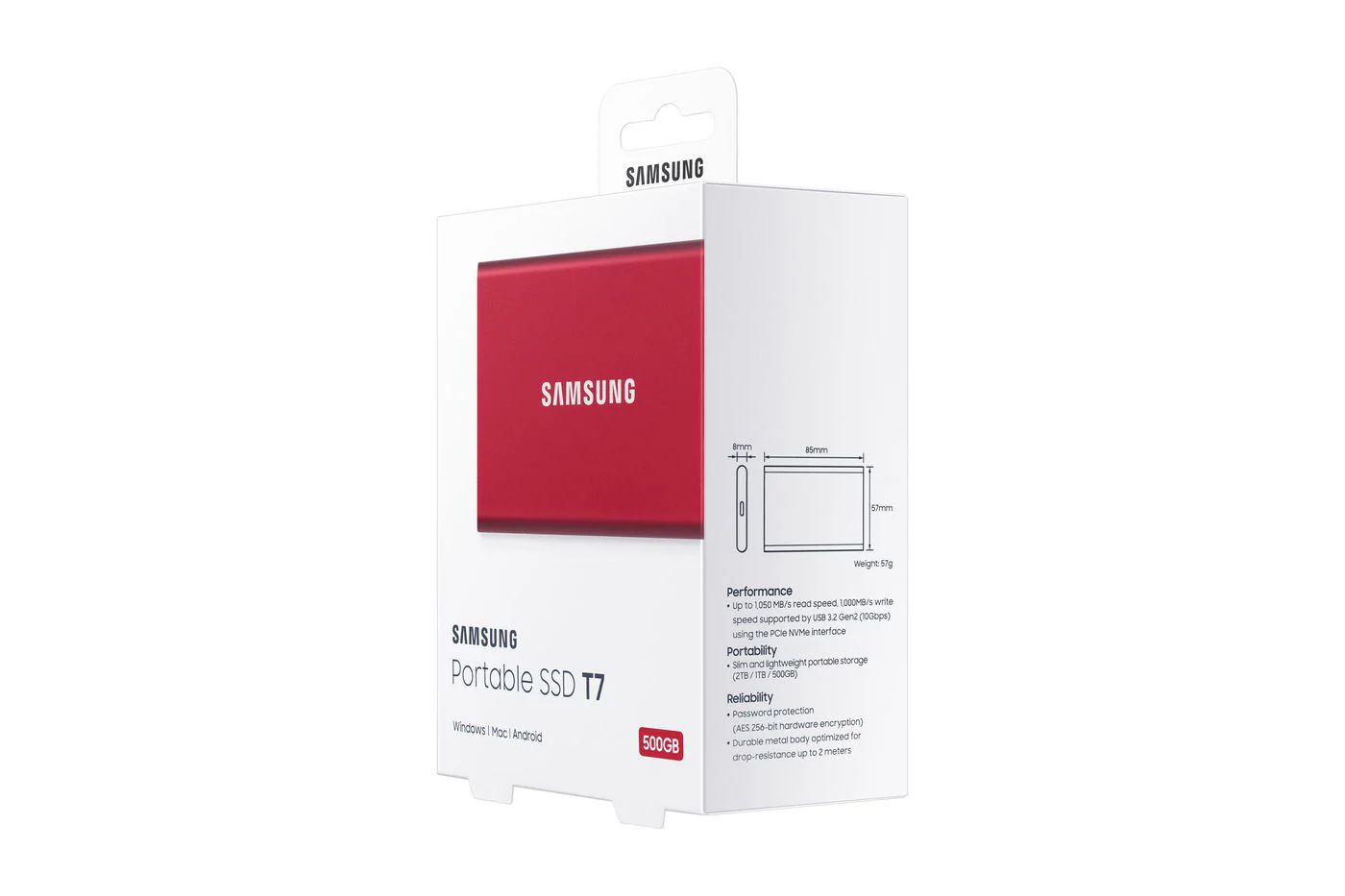 SAMSUNG T7 Portable External SSD - 500 GB, Red - Image 8