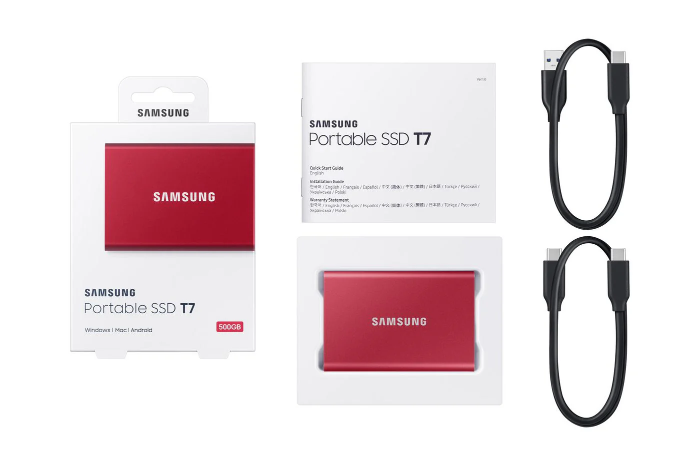 SAMSUNG T7 Portable External SSD - 500 GB, Red - Image 9