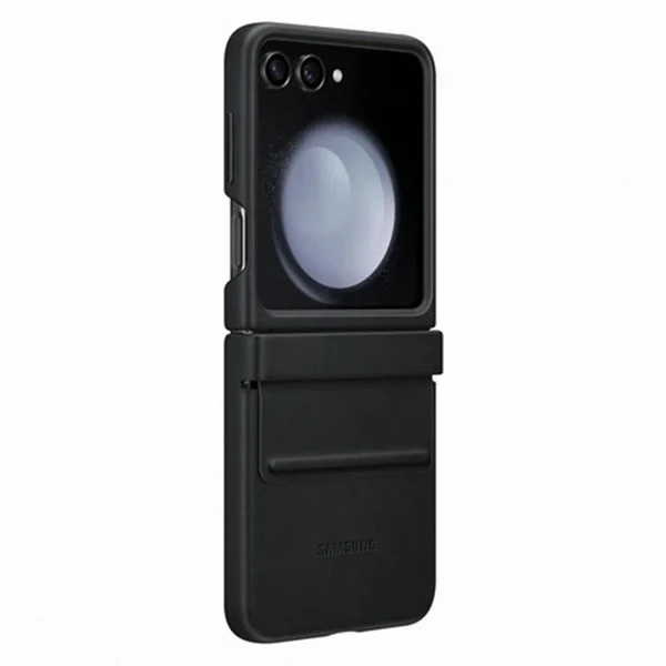 Samsung Z Flip5 Flap Leather Case Black - Image 3
