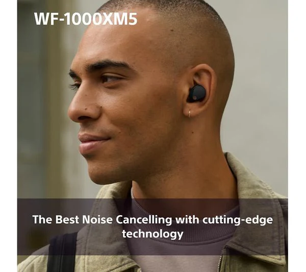 SONY WF-1000XM5 Wireless Bluetooth Noise-Cancelling Earbuds - Black - Very Good - Image 6