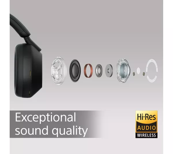 SONY WH-1000XM5 Wireless Bluetooth Noise-Cancelling Headphones - Black - Very Good - Image 4