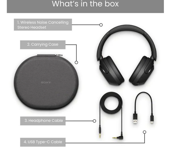SONY WH-XB910N Wireless Bluetooth Noise-Cancelling Headphones - Black - Very Good - Image 8