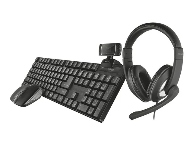 Trust Qoby 4-in-1 Home Office Set - keyboard, mouse, headset and web camera set - Image 2