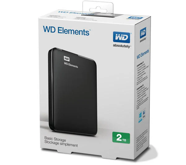 WD Elements Portable Hard Drive - 2 TB, Black